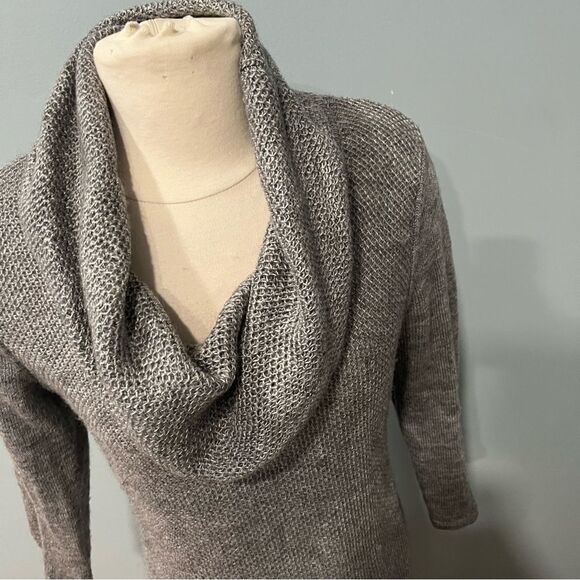 A Pea in the Pod Maternity Grey Wool Blend Cowl Neck Sweater Dress Size Medium - Picture 2 of 7
